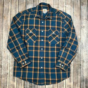 Surf Pendleton Plaid Flannel Long Sleeve Button Shirt Medium Blue Mens Western
